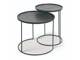Made of veneers, wood and engineered wood. Round Tray Table Set Side Table By Ethnicraft Design Dawn Sweitzer