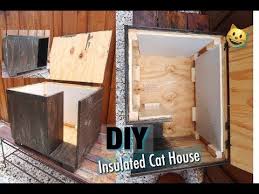 Assemble it using a durable adhesive. Diy Insulated Cat House Inexpensive Youtube Outdoor Pet Enclosure For Winter Snow Insulated Cat House Cat House Diy Outdoor Cat House