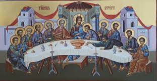 Pe masa, farfurii cu o parte dintre pictorii de icoane (ortodocsi modernisti) au preluat ca model. 150 Icoane Cina Cea De TainÄƒ Ideas CinÄƒ Iisus Hristos Iisus