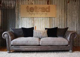 Tetrad Mixed Leather And Fabric Sofas Cushions On Sofa Leather Living Room Furniture Furniture