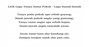 Diunggah oleh niza wahida w. Lirik Lagu Tanya Sama Pokok