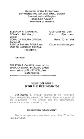 Figures and tables position figures and tables at the tops and bottoms of columns. Doc Position Paper Ejectment Case Defense Kevin Villamor Academia Edu