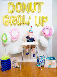 Baby Boy First Birthday 1st Birthday Decoration Ideas For Boy Donut Grow Up 1st Birthday Party Friday We Re In Love Donut Birthday Parties 1st Birthday Parties Birthday Party Themes