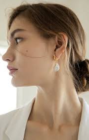 Delicate Flower and Pearl excellent Drop Earrings