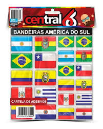 Cartela Bandeiras America Do Sul Motorclub Viagem Parcelamento Sem Juros