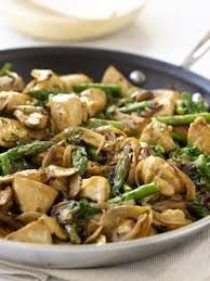 Chicken Mushrooms Asparagus Simple Maybe Add Some White Wine Healthy Recipes Dukan Diet Recipes Recipes