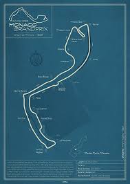 monaco track map poster by peter dials