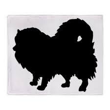 Pomeranian Silhouette Throw Blanket By Ally R Cafepress Black Pomeranian Pomeranian Dog Art