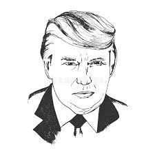 Vektorillustration Von Präsidenten Donald Trump in Der Skizzenart  Redaktionelles Stockbild