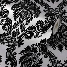 Black strips background and backdrop vector illustration. Exclusive Casablanca Velvet Flock Black Silver Grey Damask Wallpaper 11002 Buy Online In Botswana At Botswana Desertcart Com Productid 121211112