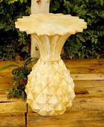 Hinkley plantation pineapple outdoor lighting in museum black with inside etched amber optic glass or clear optic glass. Pineapple Pedestal Fiberstone All Products Fs8350 In 2021 Outdoor Side Table Side Table Patio Decor
