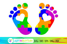 Download Baby Autism Svg Foot Svg Graphic By Artinrhythm Creative Fabrica PSD Mockup Templates