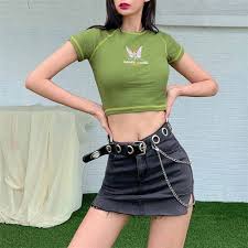 Check spelling or type a new query. E Girl Butterfly Graphic And Letter Printing Stitch Green Crop Tops Y2k Summer Grunge Style O Neck Short Sleeve Crop Tops T Shirts Aliexpress