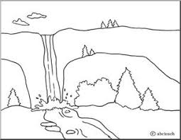 Free printable waterfall coloring pages. Coloring Page Landforms Waterfall Abcteach