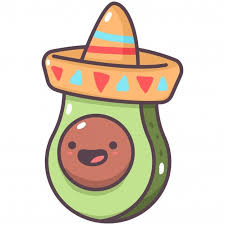 Cute Avocado In Mexican Hat Cartoon Fruit Character Isolated On A White Background In 2020 Cute Avocado Kawaii Doodles Mexican Hat