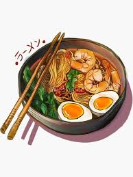 Japanses Ramen Noodles Bowl Sticker By Wieskunde Food Artwork Watercolor Food Food