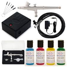 An airgenie airbrush system is a great choice for cookiers of all levels. Complete Cake Decorating Airbrush Kit 4 Color Set Air Brush Supplies Machine Ebay Cake Decorating Airbrush Airbrush Cake Cake Accessories