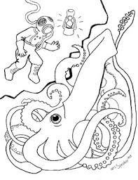 Download squid coloring page and use any clip art,coloring,png graphics in your website, document or presentation. Squid Deep Sea Diver Coloring Page By Mrsspeaker Tpt