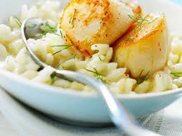 Risotto Cremeux Aux Coquilles Saint Jacques Recettes Recette Recette Risotto Recettes De Cuisine Risotto Cremeux