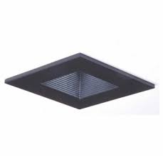 Halo Lighting 3012bkbb 3 Incandescent Adjustable Lensed Square Baffle Shower Light Recessed Lighting Trim Black Finish With Black Baffle