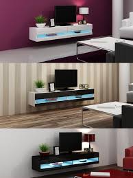 High Gloss Tv Stand Cabinet With Led Lights Entertainment Floating Wall Unit Vigo Tv Unit Living Room Modern Living Room Sets Furniture Living Room Tv Wall