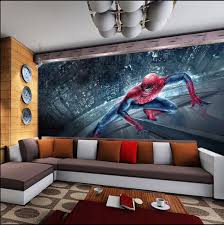 Spiderman wallpaper for kids room. Diy Materials Wallpaper Mural For Bedroom Spider Man 3d Decal Mural Movie Wall For Boys Hot Kisetsu System Co Jp