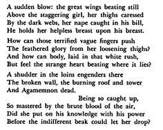 Leda And The Swan W B Yeats Leda Swan William Butler Yeats