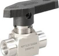 3 Way Ball Valve 1/8" NPT Stainless steel Reduce port Panel Mount Instrument Guage valve