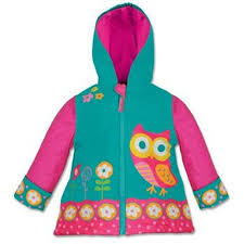 owl stephen joseph raincoat cute owl girl raincoat rain gear preschool kids raincoat teal pink yellow