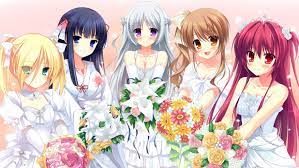 chuablesoft mutou kurihito takano yuki lovera bride mikami haruka (lovera  bride) omigawa hitomi sakuranomori misaki sasha (lovera bride) yuki nao  dress game cg wedding dress | #252362 | yande.re