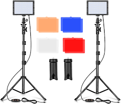 Amazon Com Emart Led Video Light 11 Brightness 4 Color Filters Dimmable Photography Continuous Table Top Lighting Adjustable Tripod Stand Usb Portable Fill Light For Photo Studio Shooting Camera Photo