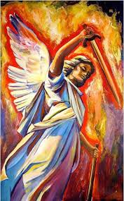 La tarjeta tiene una pintura clásica del arcángel gabriel con una oración de invocación en la parte posterior de la tarjeta. San Miguel Arcangel El Guerrero De Dios San Miguel Arcangel Imagen San Miguel Arcangel Arcangel Miguel