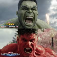 Dan Cox, the visual effects supervisor, explains that Red Hulk is more  tactical and precise than the green Hulk. "He's military, he is  trained...Even during the action sequences, it's extremely aggressive in
