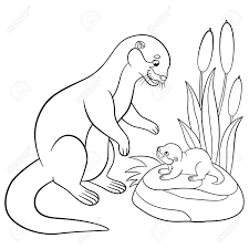 Learn more about animal parenting at howstuffworks. Coloring Pages Mother Otter Looks At Her Little Cute Baby And Smiles Royalty Free Cliparts Vectors And Stock Illustration Image 62915906