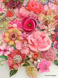 Vtg Flower Pins Earring 60pc Collection Pink Pink Daisy Mums Think Spring Flower Pins Flower Jewellery Vintage Flowers
