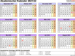 Kalender bulan januari 2021 dan hari peringatannya. Akademischer Kalender 2021 2022 Als Pdf Vorlagen