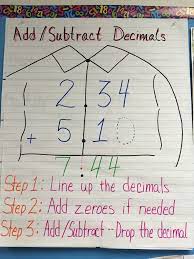 Converting mixed numbers into decimals 13. Anchor Chart For Adding And Subtracting Decimals Subtracting Decimals Decimals Anchor Chart Add Decimals