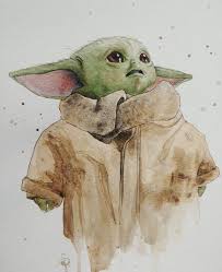 Baby Yoda Amazing Watercolor Art You May Move To Draw Yoda Drawing Yoda Art Star Wars Cartoon