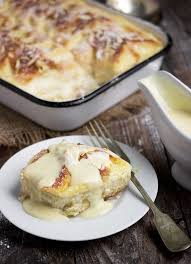 Rhubarb Bread Pudding With Creme Anglaise Seasons And Suppers Rhubarb Recipes Rhubarb Bread Pudding Rhubarb Bread