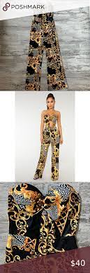 Fashion Nova Versace Inspired Strapless Jumpsuit In 2021 Strapless Jumpsuit Jumpsuit Fashion Fashion