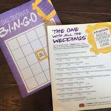 Challenge them to a trivia party! Friends Tv Show Trivia Bridal Shower Game Printable How Well Etsy Friends Bridal Shower Friends Bridal Friends Bridal Shower Theme