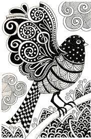 pin by clo on dessins fleurs et coloriages zen voir aussi doodles art therapie bird drawings tangle zentangle coloriage animes
