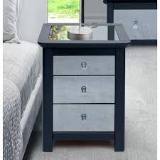 Whether it's a glass of water, a riveting novel, or your alarm clock; Core Products Ayr Dark Grey Smoked Glass 3 Drawer Bedside Cabinet
