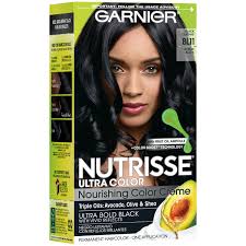 At garnier, we believe in providing our consumers with excellent home hair dye. Garnier Nutrisse Ultra Color Nourishing Hair Color Creme Bl11 Jet Blue Black Shop Hair Color At H E B