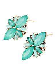 Artificial Gems Embellished Candy Color Earrings Fake Earrings Online Earrings Gem Earrings
