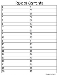 Interactive Notebook Table Of Contents For Students Interactive Notebooks Table Of Contents Template Interactive Science Notebook