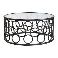 Antalya Round Coffee Table Black Metal Frame Glass Top Round Coffee Table Glass Top Coffee Table Circle Coffee Tables