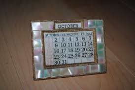 Vintage Mother Of Pearl Perpetual Desk Calendar