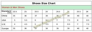 chinese shoe size chart world of template format