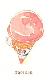 Baskin Robbins Ice Cream Cone Illustration Art Ice Cream Cartoon Drawing Illustration